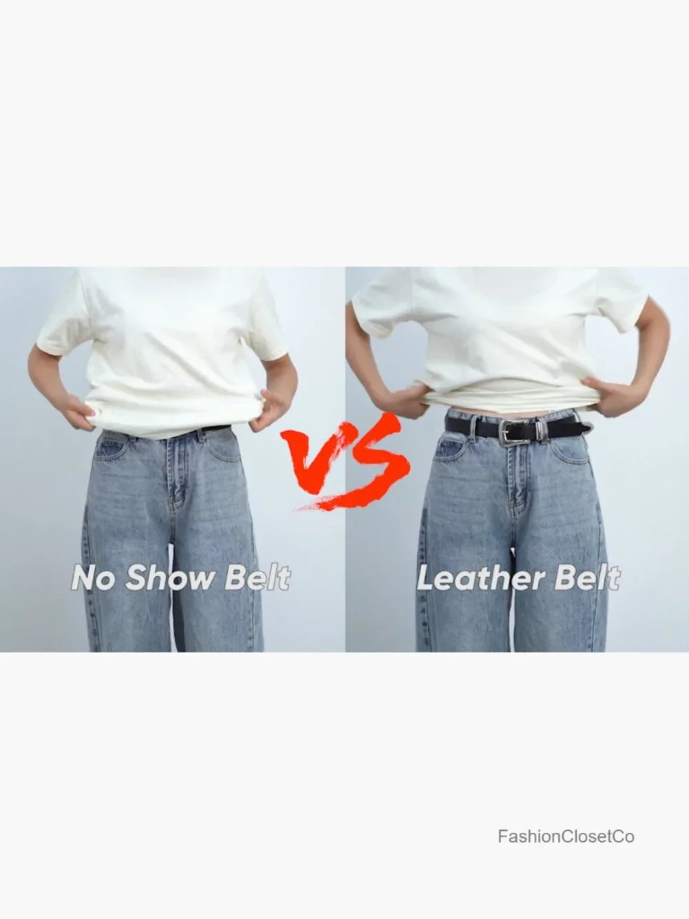 No Show Stretch Belt Invisible Elastic Web Strap with Flat Buckle